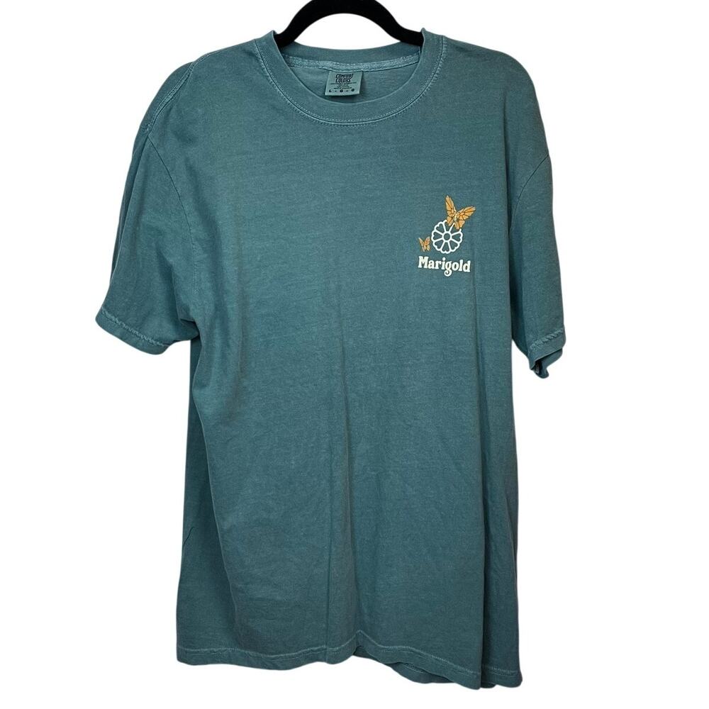 Comfort Colors Green Marigold Crewneck T Shirt Large